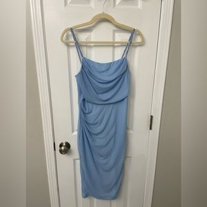 Light blue midi body con dress